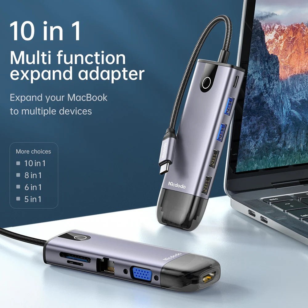 Mcdodo USB-C 10 in 1 Dongle HUB HU-742