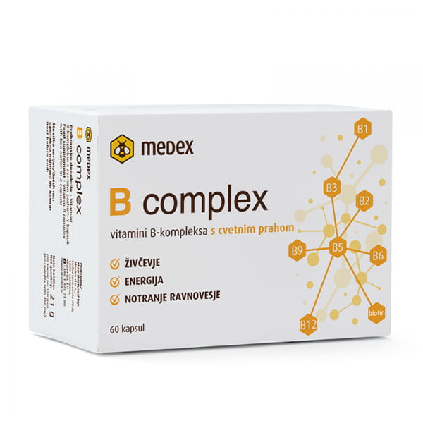 Medex B Complex With Bee Pollen 60 Capsules