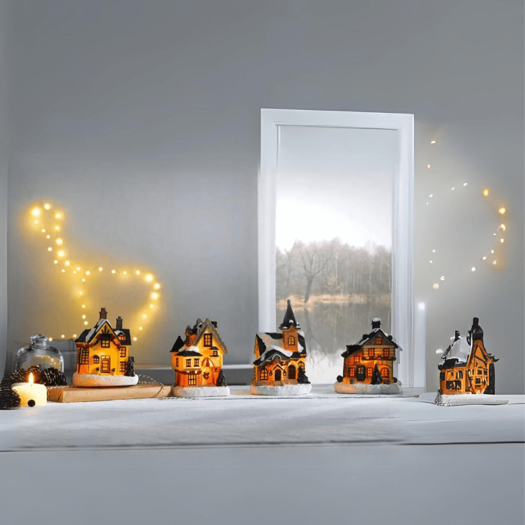 MELINERA VILLAGE OR CHRISTMAS HOUSES SET OF 5