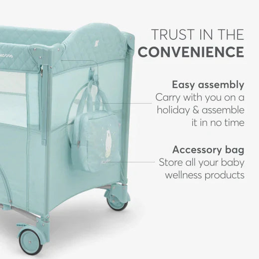 Kikkaboo - Baby Cot 2 Levels - Milky Way - Mint - 2023