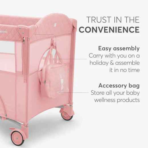 Kikkaboo - Baby Cot 2 Levels - Milky Way - Pink - 2023