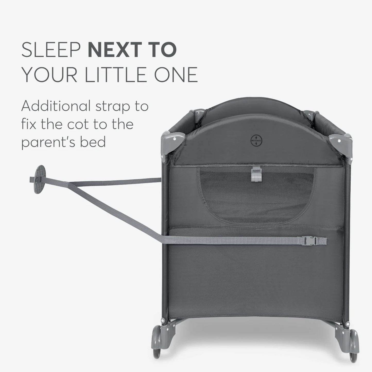 Kikkaboo - Baby Cot 2 Levels - Milky Way - Dark Grey