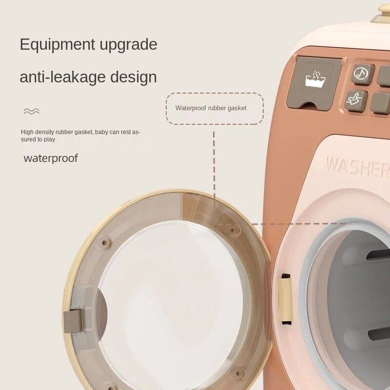 Childrens Electric Mini Washing Machine Toy Play House Doll Set Kids Toys