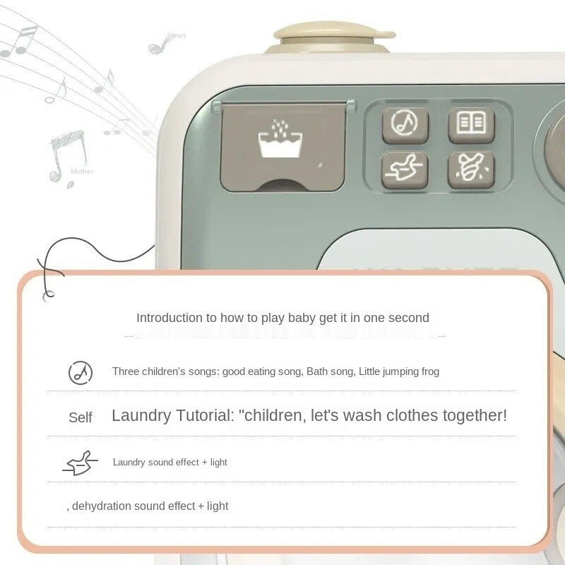 Childrens Electric Mini Washing Machine Toy Play House Doll Set Kids Toys