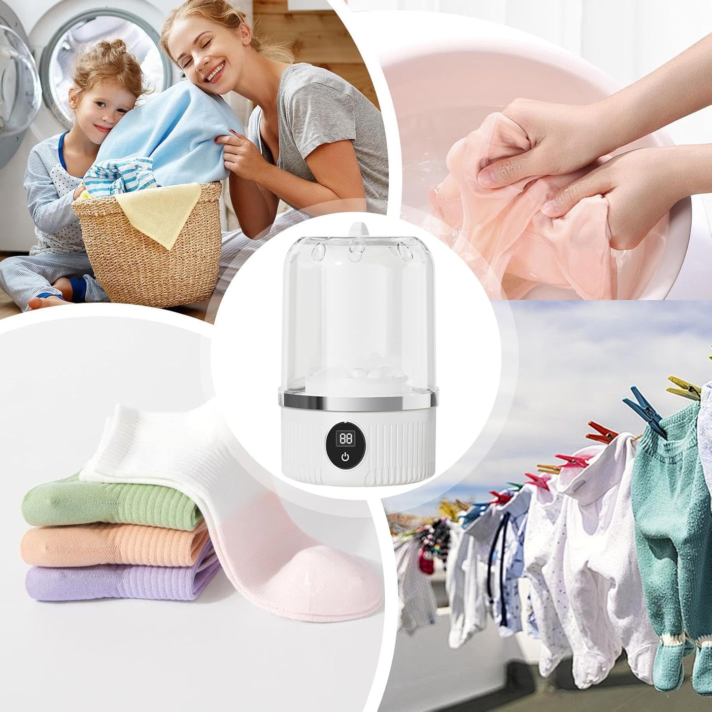 Cordless Mini Washer for Socks, Baby Clothes & More