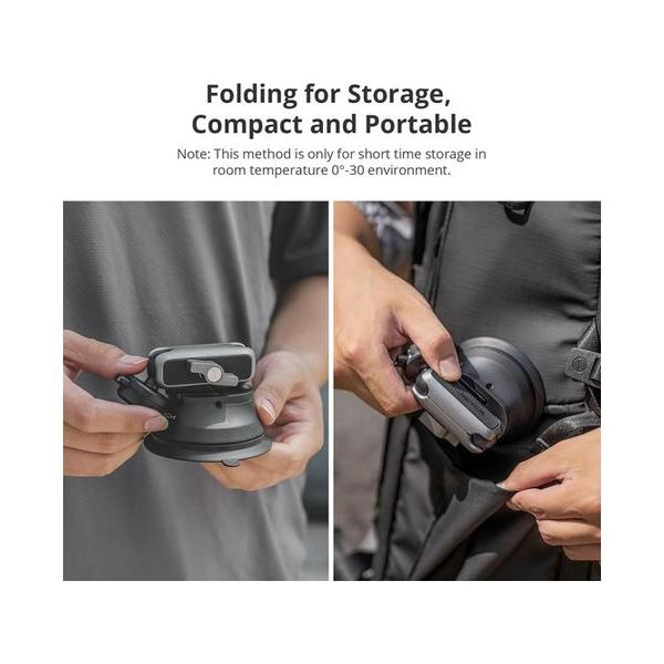PGYTECH CapLock Suction Cup Car Mount Compatible with DJI OSMO Action 6/5 Pro/4/3, Gopro Hero 13/12/11/10, OSMO Pocket 3, Insta360 Ace Pro 2/X5/X4/ONE RS/R, Action Camera with 1/4"-20 Thread