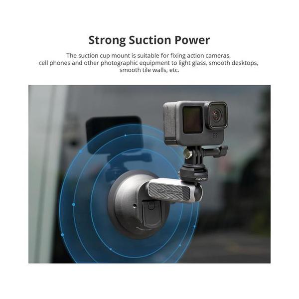 PGYTECH CapLock Suction Cup Car Mount Compatible with DJI OSMO Action 6/5 Pro/4/3, Gopro Hero 13/12/11/10, OSMO Pocket 3, Insta360 Ace Pro 2/X5/X4/ONE RS/R, Action Camera with 1/4"-20 Thread