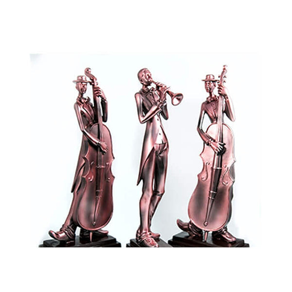 Bronze Musical Band Statues Set of 3, Home Accessories, Craftsman, Resin Material, Musical Band - 10885