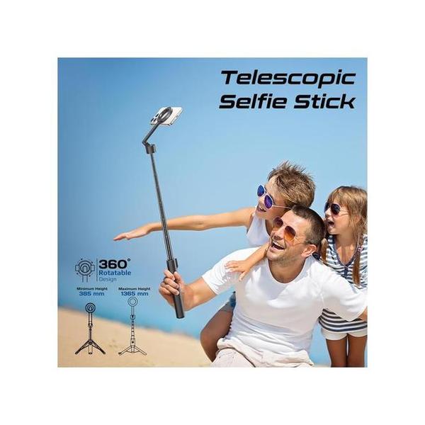 Promate MagStick-Pro MagSafe Compatible Extendable Monopod & Tripod Stand with Remote Control