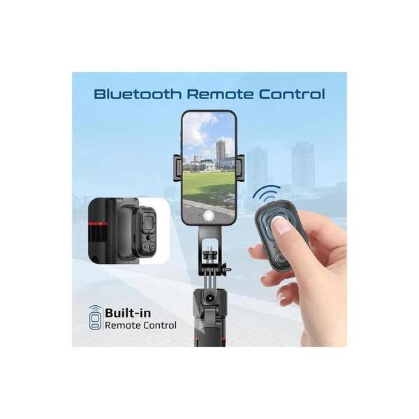 Promate TriPop-Ai 360° Ai Face Tracking Telescopic Selfie Stick with Auto Pop open Tripod Base