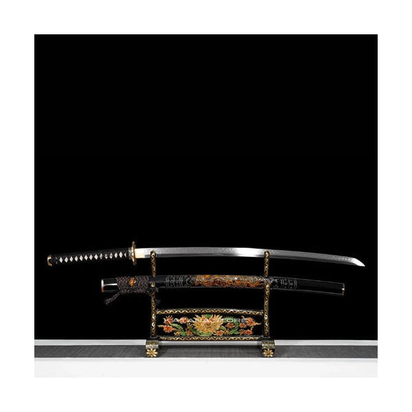 Japanese Hand Made Katana T10 Real Hamon Steel Tempered Clay with Copper Fittings