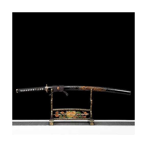 Japanese Hand Made Katana T10 Real Hamon Steel Tempered Clay with Copper Fittings