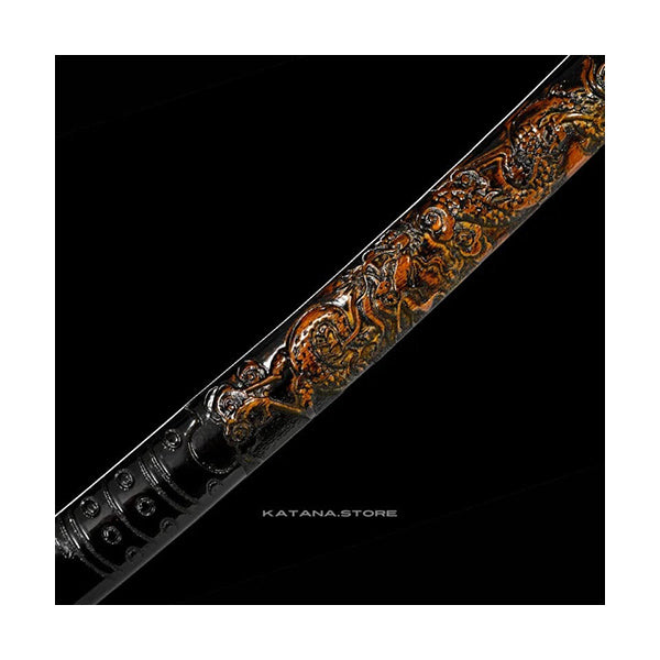 Japanese Hand Made Katana T10 Real Hamon Steel Tempered Clay with Copper Fittings