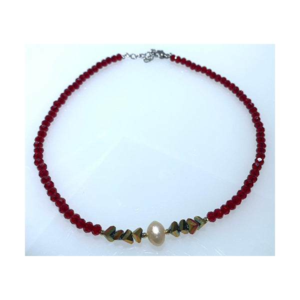 Crystal Beaded Choker Necklace for Women - Cryiaik4X