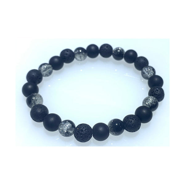 Lava Stone Bead Bracelets Stretch, Round Shape for Unisex - LavYKKUV9