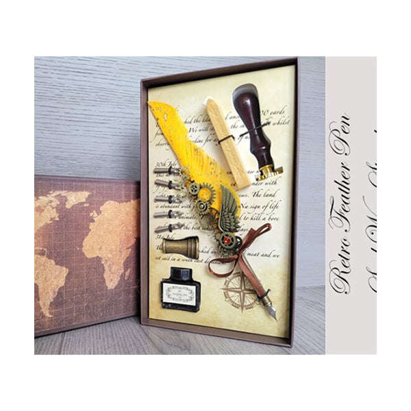 Feather Pen Set with Wax Stamp - 16030