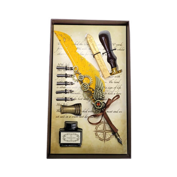 Feather Pen Set with Wax Stamp - 16030
