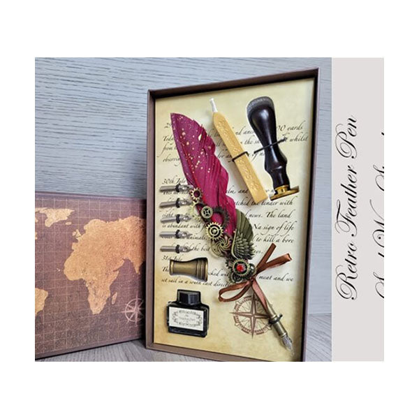 Feather Pen Set with Wax Stamp - 16041