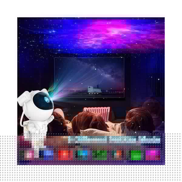 Astronaut Galaxy Starry Sky Projector for Bedroom, with RECHARGEABLE BATTERY, 360°Adjustable Star Projector with Remote Control, Night Light Lamp, Sky Light Projecter for Gifts Gaming Party Home Décor