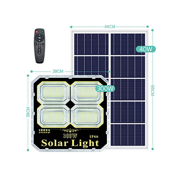 Solar Panel Waterproof Solar Flood Light With Remote Control - T-R300/3