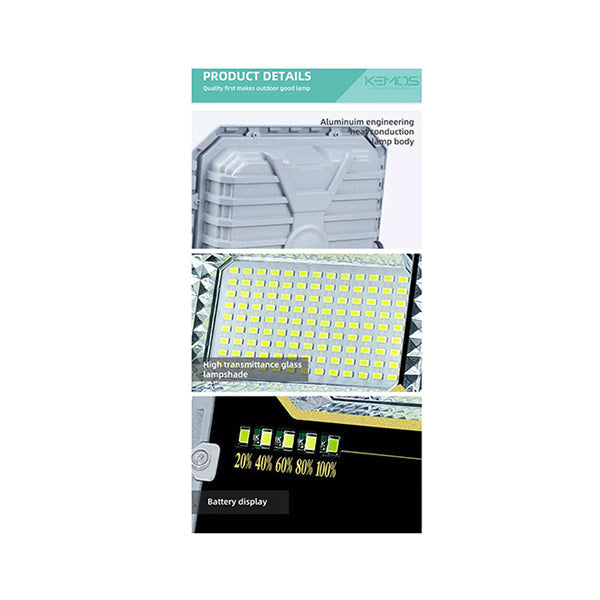 Solar Panel Waterproof Solar Flood Light With Remote Control - T-R300/3
