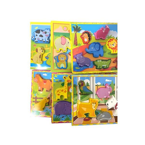 Kids Wood Puzzle, Puzzle For Kids, Suitable for Learning and Enjoying, Different Shapes and Colors - Animal-1 - 15718A1