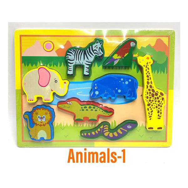 Kids Wood Puzzle, Puzzle For Kids, Suitable for Learning and Enjoying, Different Shapes and Colors - Animal-1 - 15718A1