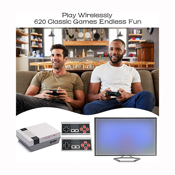 Retro Wireless Video Game Console Classic Handheld Mini PC Game Player Built in 620 Games Dual Controller AV TV Game Machine for Kids, Children, Adult