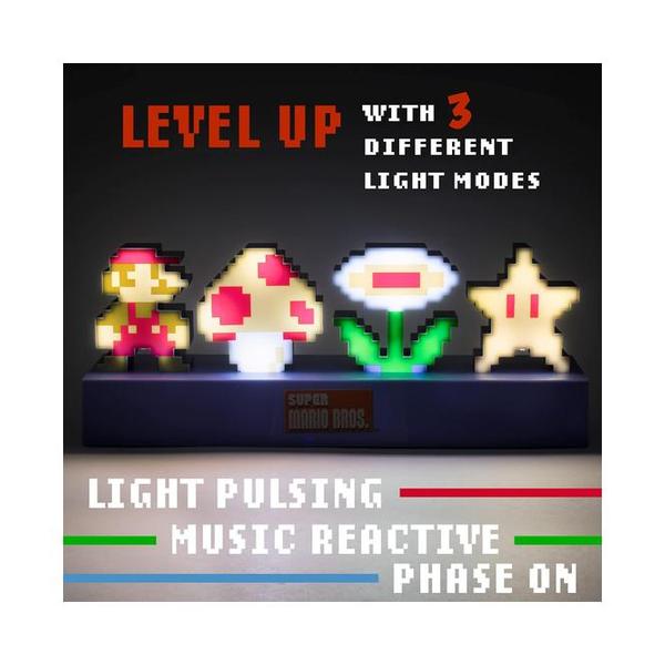 Super Mario Bros Icons Light, Sound Reactive Mode, Decorative Light Up Super Mario Figure Bedroom Accessories & Decor