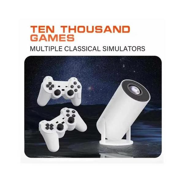 2-in-1 Gaming Projector with Professional Chip and 2.4G Wireless Connectivity with 2 Controllers + 3D Games