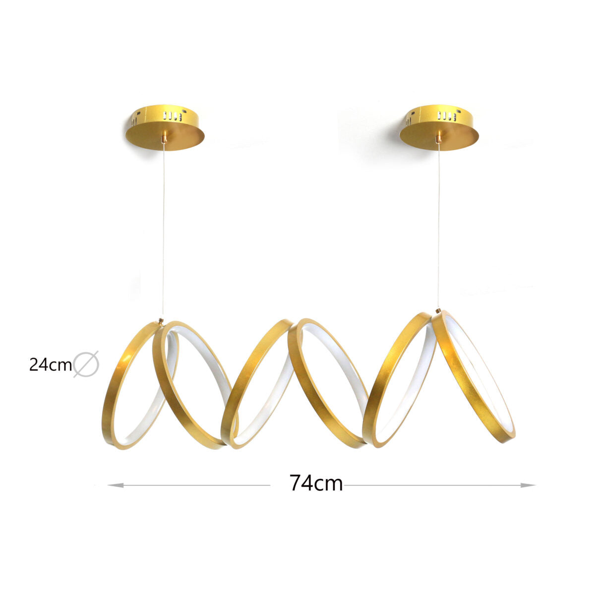 74 CM, Modern Hanging LED Circles Pendant Lights for Dining Room, Kitchen, Bedroom, Living Room - Medaid International