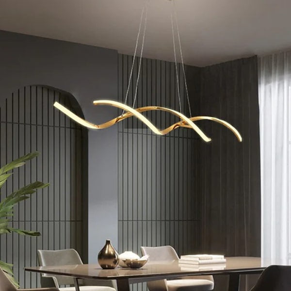 120 CM, Modern Hanging LED Helix Pendant Lights for Dining Room, Kitchen, Bedroom, Living Room - Medaid International