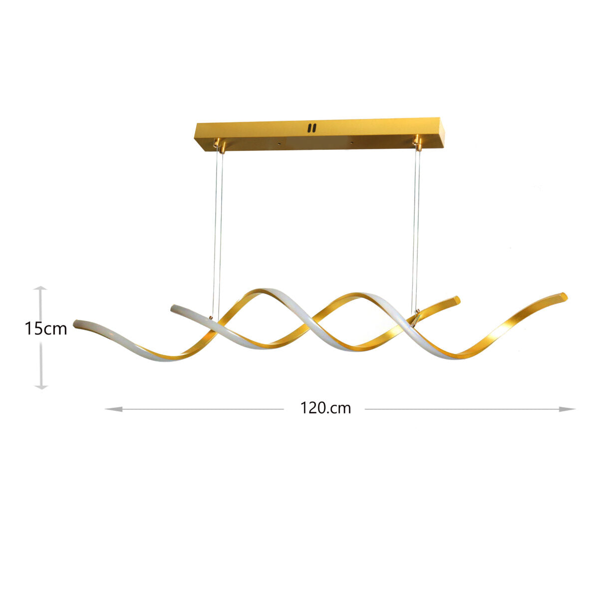 120 CM, Modern Hanging LED Helix Pendant Lights for Dining Room, Kitchen, Bedroom, Living Room - Medaid International