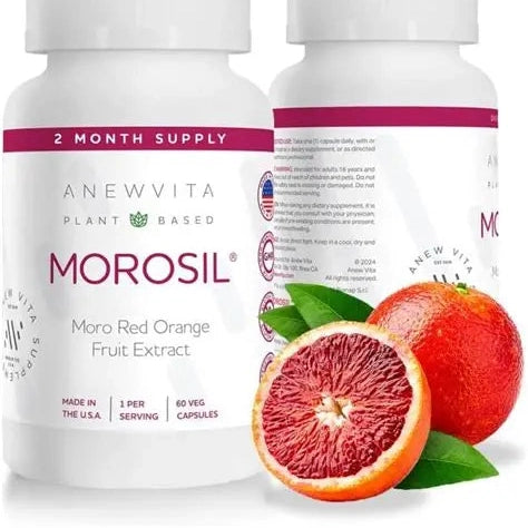 Anew VitaㅤMorosil: Antioxidant & Nutrition Supplement for Men & Women | Wellness & Vitality | Moro Red Orange | Non-GMO, Gluten Free, 60 Vegetable Capsules | Made in USA