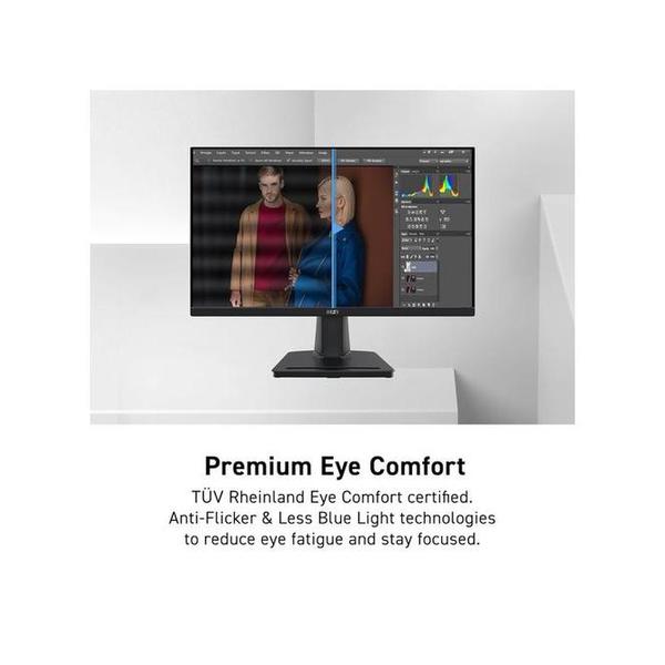 MSI PRO MP225V, 22-inch, 1920 x 1080 (FHD) Computer Monitor, 100Hz, Adaptive-Synch, HDMI, Video Port, Low Blue Light, Eye-Q Check, VESA Mountable, Tilt, 1ms, Black