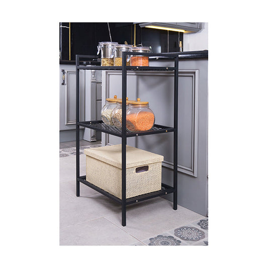 Mudesa, Metal 3 Shelves Desk Back File Cabinet Open Metal Office Shelf Decorative Shelf - ALNUS