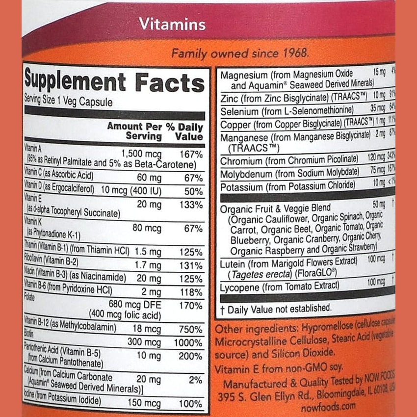 Daily vits Now Multi vitamins