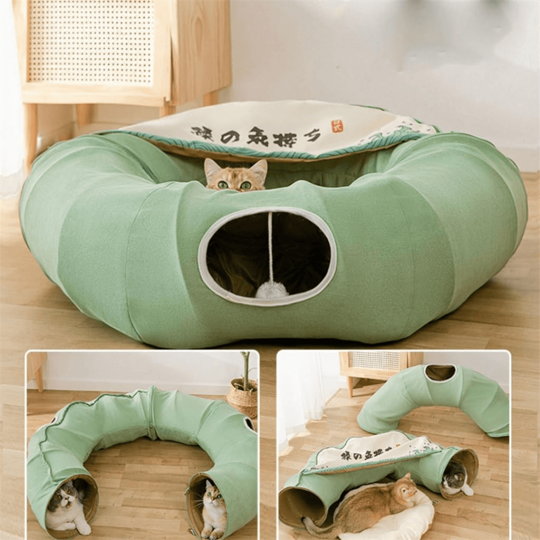 Multipurpose Foldable Cat Tunnel Bed And Bed