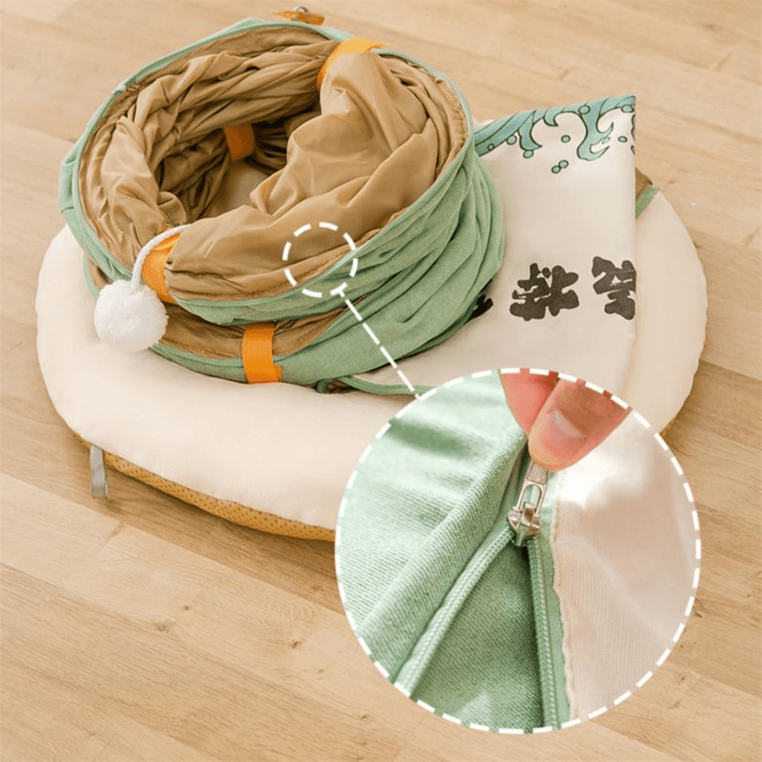 Multipurpose Foldable Cat Tunnel Bed And Bed