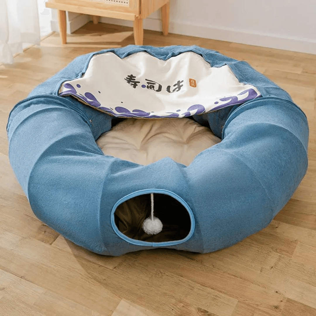 Multipurpose Foldable Cat Tunnel Bed And Bed