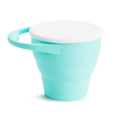 Munchkin C’est Silicone! Collapsible Snack Catcher with Lid Toddler Food Cup