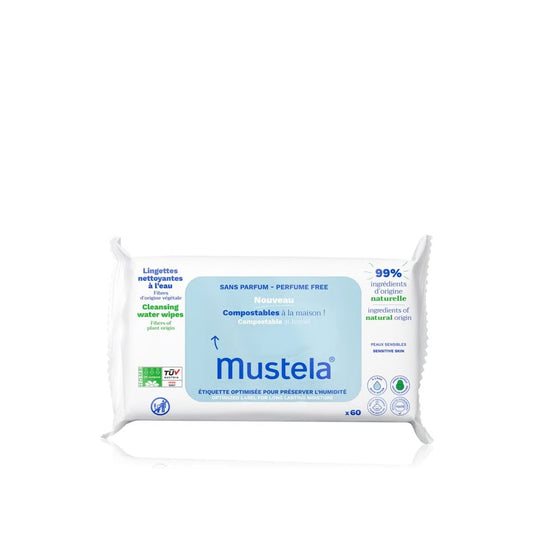 Mustela Cleansing Water Wipes Perfume Free x60 