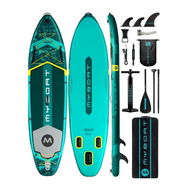 Myboat Brand 11'6"x35"x6" Inflatable Paddle Board Double Layer 450lb Capacity Premium Stable Inflatable Paddle Board Touring My Boat Kayak Sup Board Fishing