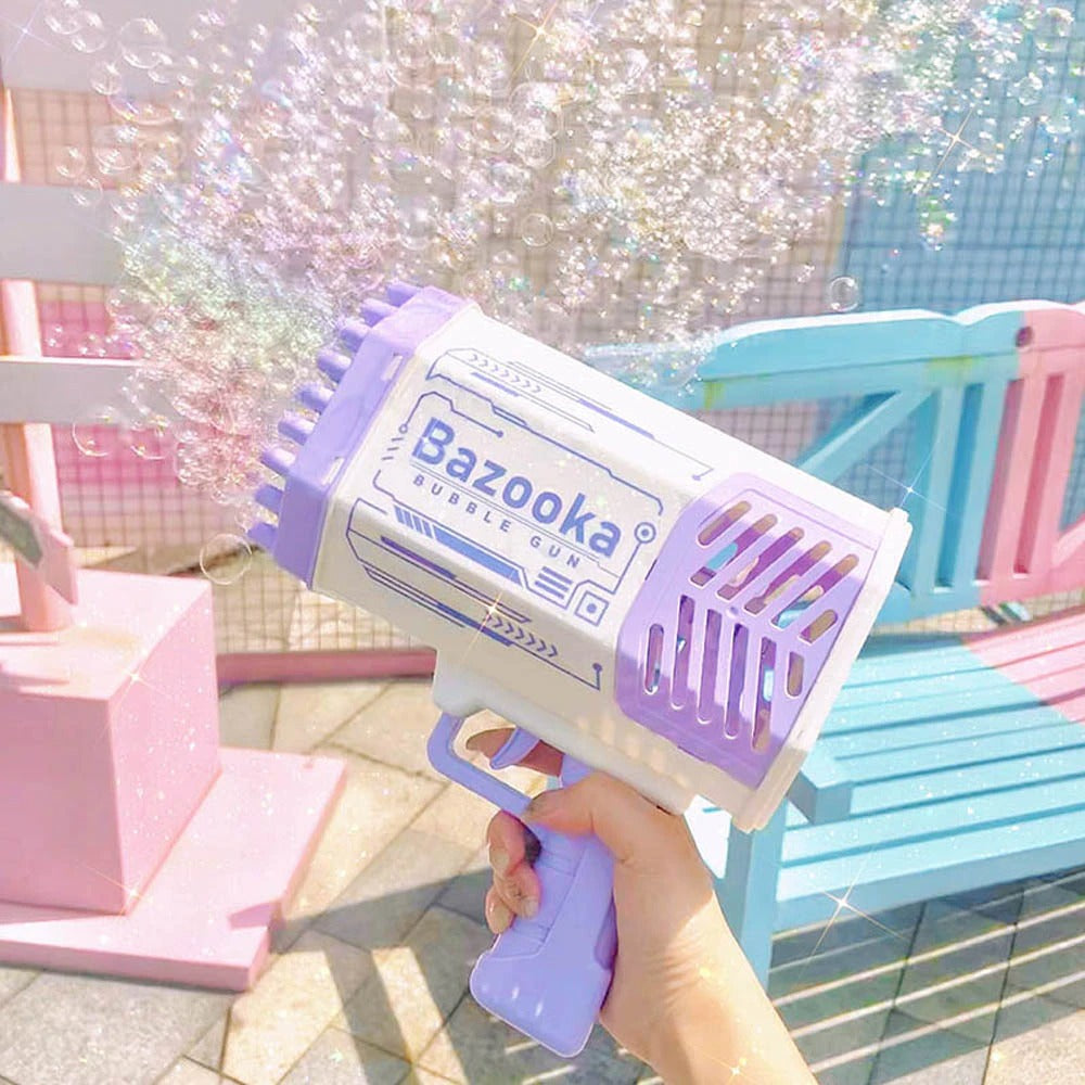 Bubble Machine Gun 69 Holes Rechargeable 1200 Mah With Extra Soap Bottles