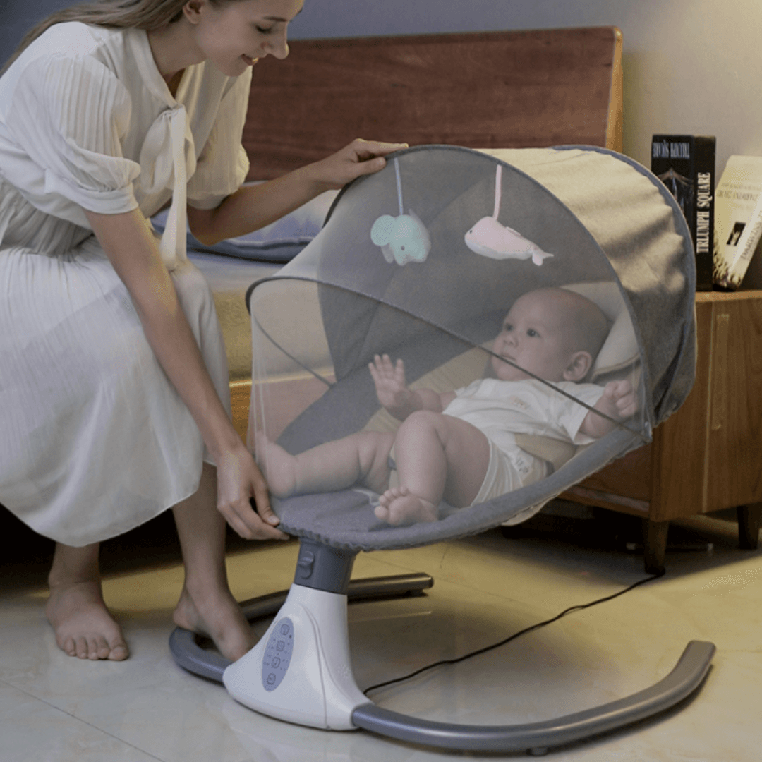 Electric Baby Rocker with Remote & Mosquito Net