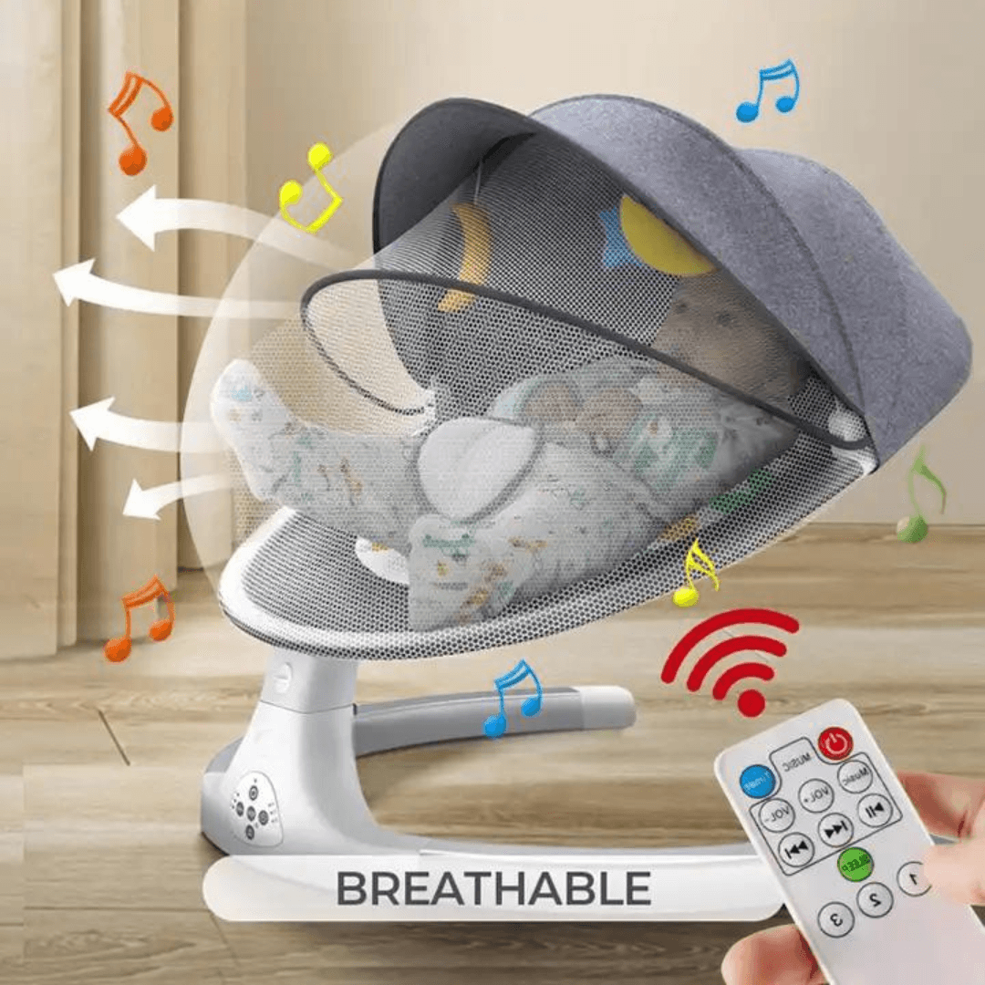 Electric Baby Rocker with Remote & Mosquito Net