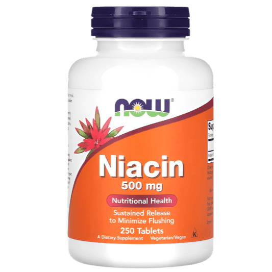 NOW Foods Niacin 500 mg No Flush 250 Capsules