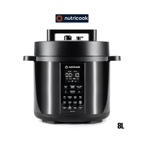 Nutricook Smart Pot 2, 8 Liters, 9 In 1 Electric Pressure Cooker, Steamer, Sauté Pot, Yogurt Maker & More, 12 Programs With New Lid NCSP208K