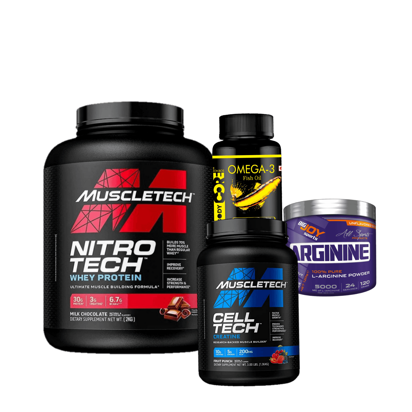 Nitrotech + Celltech + Arginine + Omega 3