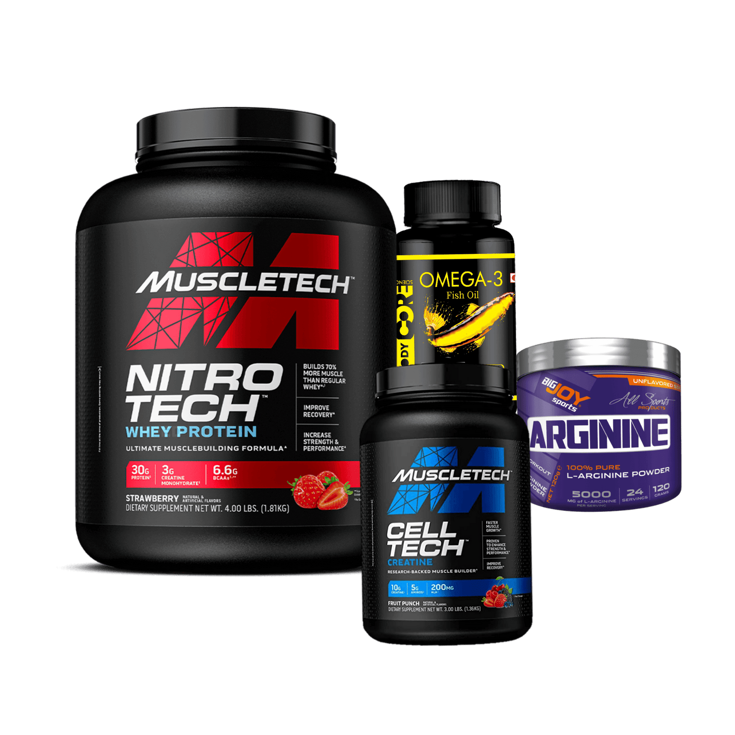 Nitrotech + Celltech + Arginine + Omega 3
